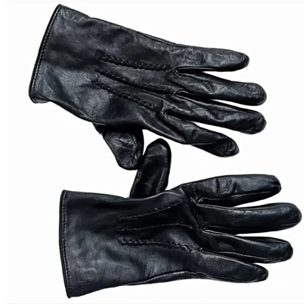 Lauren Ralph Lauren | Genuine Leather Pickstitch Lined Gloves | Size: XL - Picture 2 of 5